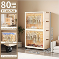 Axyaa 80cm Folding Wardrobe: Large Capacity Clothes & Blankets Organizer