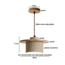 Axyaa Yellow Travertine Stone LED Pendant Lamp Retro Wood Hanging Lights