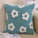 Axyaa White Flowers Plush Pillowcase: Fresh Floral Design for Sofa and Bedding