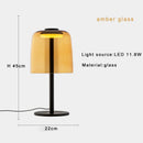 Axyaa Glass Amber Green LED Table Lamp for Luxurious Living Spaces