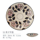 Axyaa Japanese Porcelain Plate Set: Okinawa Rose Glaze Natural Ceramic Rice Bowl