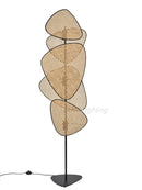 Axyaa Leaf Grid Rattan Screen Floor Lamp, French Designer Style