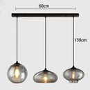 Nordic-Style Ash Glass Island Table & Pendant Lamp Set by Axyaa