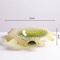 Axyaa Gradient Glass Vase & Fruit Plate Combo: Stylish Home Decor & Storage Solution