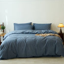 Axyaa 100% Cotton Yarn-Dyed 4-Piece Duvet Set - Ultra-Soft Bedding