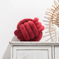 Axyaa Velvet Knot Ball Pillow: Round Handmade Decor Cushion