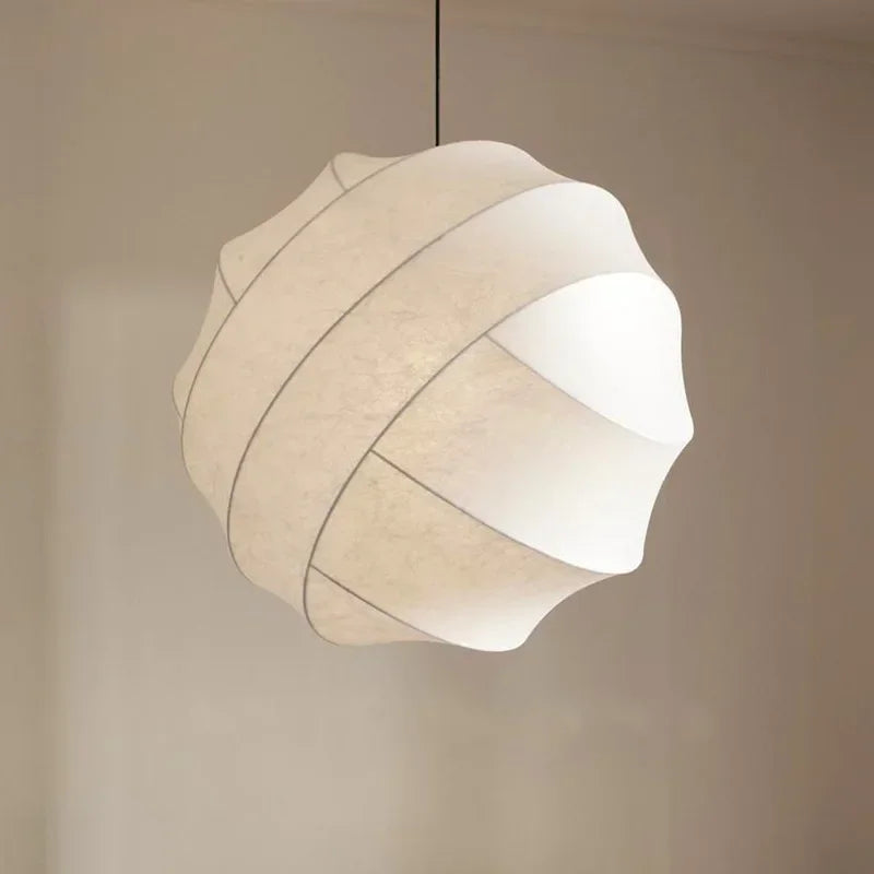 Axyaa Silk Fabric LED Pendant Chandelier, Nordic Modern Design