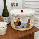 Axyaa Cotton Toy Storage Basket with Lid, Stylish Organizer for Toys and Home Decor