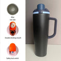 Axyaa 40oz Stainless Steel Insulated Straw Water Bottle Hot Cold Vacuum Flask Mug