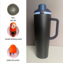 Axyaa 40oz Stainless Steel Insulated Straw Water Bottle Hot Cold Vacuum Flask Mug
