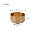 Axyaa Stainless Steel Ramen Bowl Double Layer Fruit Salad Soup Bowls Gold Silver