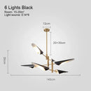 Axyaa Modern Renaissance Gold Black Metal Chandelier Nordic Design Dining Bedroom Light