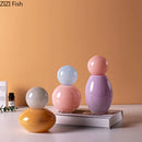 Colorful Glass Vase with Lid & Artificial Flowers by Axyaa - Room Decor Aesthetic