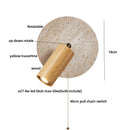Axyaa Wabi Sabi LED Wall Lamp Sconce Pull Chain Switch Wood Rotate Mirror Light