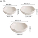Axyaa Rock Pattern Ceramic Salad Bowl Set - Double-Layer Thick Soup & Pasta Bowls