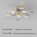 Axyaa Crystal LED Ceiling Lamp: Nordic Design for Living Room, Bedroom, Dining and Study
