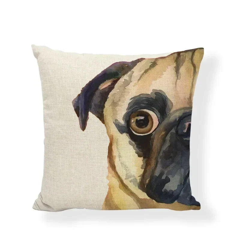 Axyaa Black White Dog Cushion Covers - Home Decor Pillow Cases