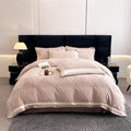 Axyaa Winter Thickened Carved Milk Fleece 4-Piece Set Coral Fleece Bedding