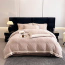 Axyaa Winter Thickened Carved Milk Fleece 4-Piece Set Coral Fleece Bedding