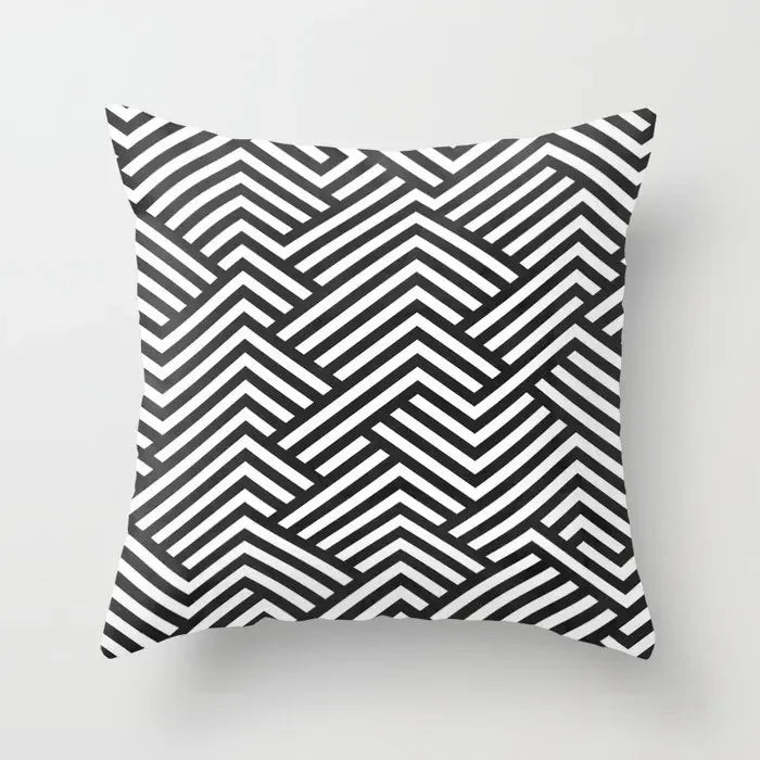 Axyaa Geometric Sunset Rainbow Pink Pillowcase