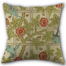 Axyaa Peach Leather Velvet Pillow Case Set - William Morris Design