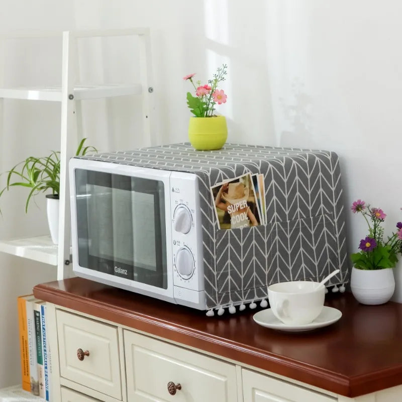 Axya Cotton Linen Microwave Cover - Dustproof Electric Baking Oven Cover