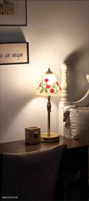 Axyaa Hand-painted Glass Table Lamp for Retro Bedroom & Living Room Decor