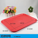 Axyaa Black & Red Plastic Serving Tray - Large Rectangular Fast Food Tea Plate
