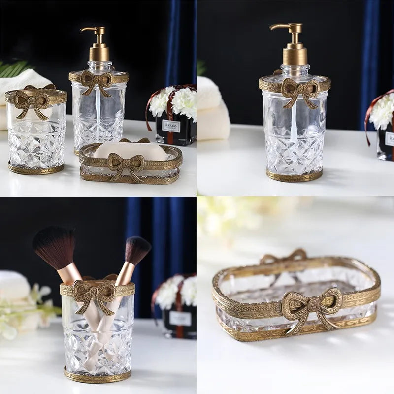Axya Vintage Gold Bathroom Accessory Set