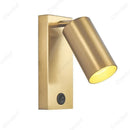 Axyaa Adjustable Angle LED Wall Lamp with Switch, Minimalist Design for Bedroom and Corridor