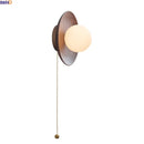 Axyaa White Glass Ball LED Wall Lamps with Switch for Kids Bedroom Balcony Stair Light