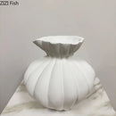 Axyaa Lotus Ceramic Vase: Elegant Desk Decor with Artificial Flowers for Room Aesthetic