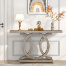 Axyaa Farmhouse Geometric Console Table, 55 inches, Vintage Wooden Entryway Sofa Table