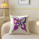 Axyaa Pastoral Flower Embroidery Pillowcase - Canvas Towel Sofa Cushion Cover