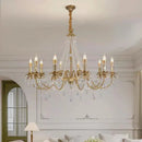 Axyaa Crystal Chandelier LED Hanging Lamp for Luxury Living Room Decor