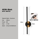 Axyaa Rotatable Black Wall Sconce Light for Living Room Bedroom - Modern Interior Fixture