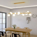 Axyaa Glass Ball Woodware Chandelier for Bedroom Living Room Lighting