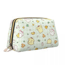 Axyaa Pompompurin Leather Makeup Bag: Trendy Large Cosmetic Toiletry Zipper Pouch