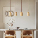 Axyaa Nordic Wabi Sabi Stone Bedside LED Pendent Lamp in Cream Yellow