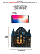Axyaa Gothic House Window Pendant Wall Ornament with Book & Lantern Design