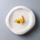 Axyaa Pure White Double-layer Ceramic Dishes for Molecular Cuisine
