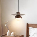 Axyaa LED Walnut Pendant Light: Modern Stone Bedhead Hanging Lamp