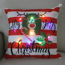 Axyaa LED Christmas Cushion Cover Merry Santa Claus Snowman Pillow Home