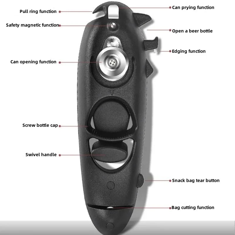 Axyaa 8-in-1 Multifunctional Kitchen Tool for Cans, Bottles, Jars & Lids