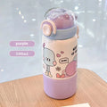 Axyaa Kids 500ml Insulated Stainless Steel Water Bottle with Straw Handle