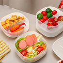 Axyaa Divided Bento Box: Transparent, Microwave-Safe, Portable Lunch Container