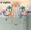Axyaa Colorful Crystal Pendants Ceiling Chandelier for Kids Bedroom