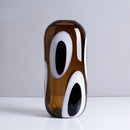 Axyaa Ellipsoid Glass Vase with Spot Pattern for Home Decor