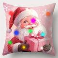 Pink Santa Snowman LED Luminous Pillowcase - Perfect for Christmas Home Decor & Gifts by Axyaa