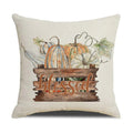 Axyaa Thanksgiving Pumpkin Pillow Cover 45*45cm Home Decor Cotton Linen